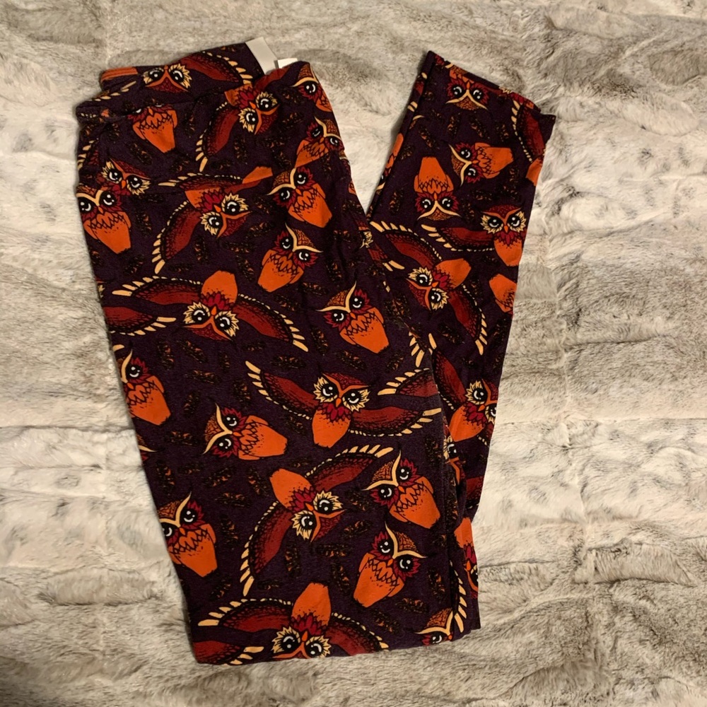 EUC OS Lularoe owl leggings worn twice